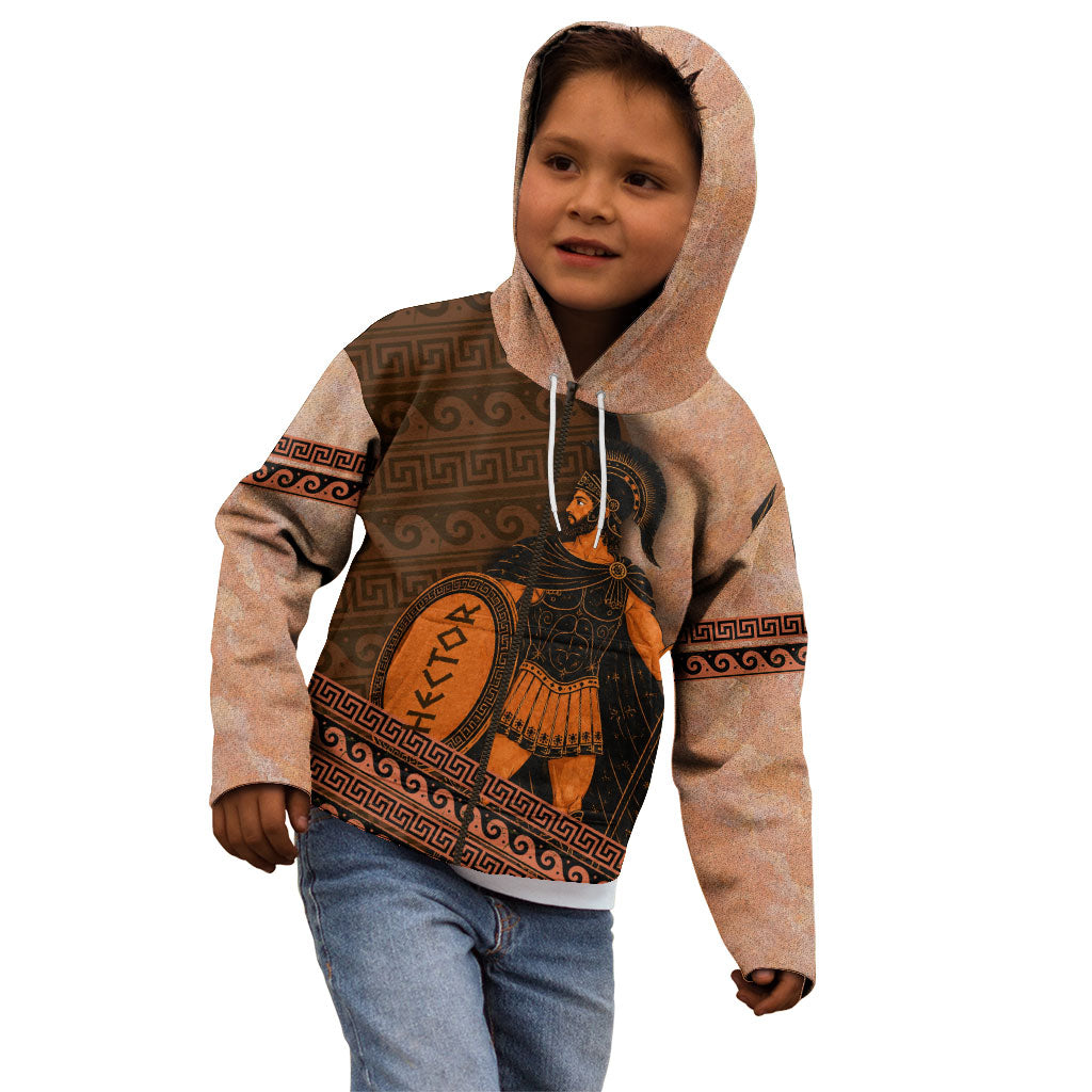 Hector Of Troy Kid Hoodie Ancient Greek Mythology Pottery Trojan Warrior