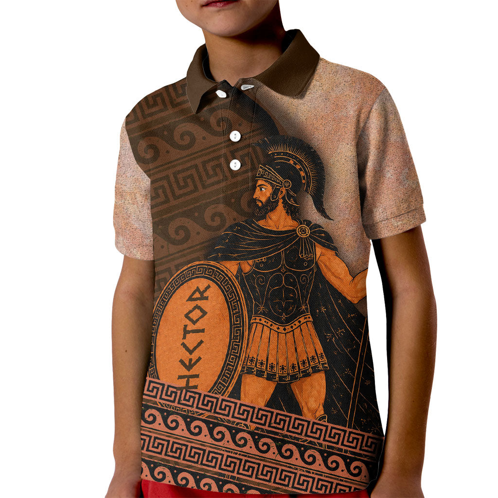 Hector Of Troy Kid Polo Shirt Ancient Greek Mythology Pottery Trojan Warrior