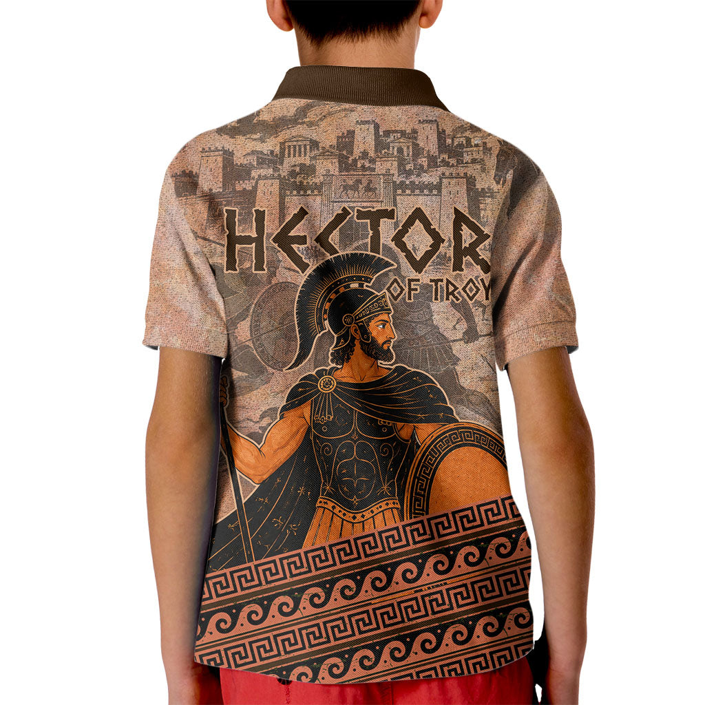 Hector Of Troy Kid Polo Shirt Ancient Greek Mythology Pottery Trojan Warrior
