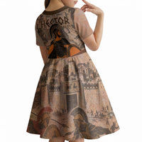 Hector Of Troy Kid Short Sleeve Dress Ancient Greek Mythology Pottery Trojan Warrior
