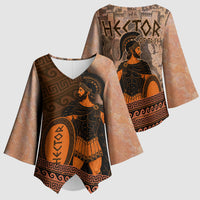 Hector Of Troy Kimono Sleeve Blouse Ancient Greek Mythology Pottery Trojan Warrior