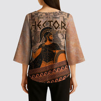 Hector Of Troy Kimono Sleeve Blouse Ancient Greek Mythology Pottery Trojan Warrior