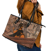 Hector Of Troy Leather Tote Bag Ancient Greek Mythology Pottery Trojan Warrior