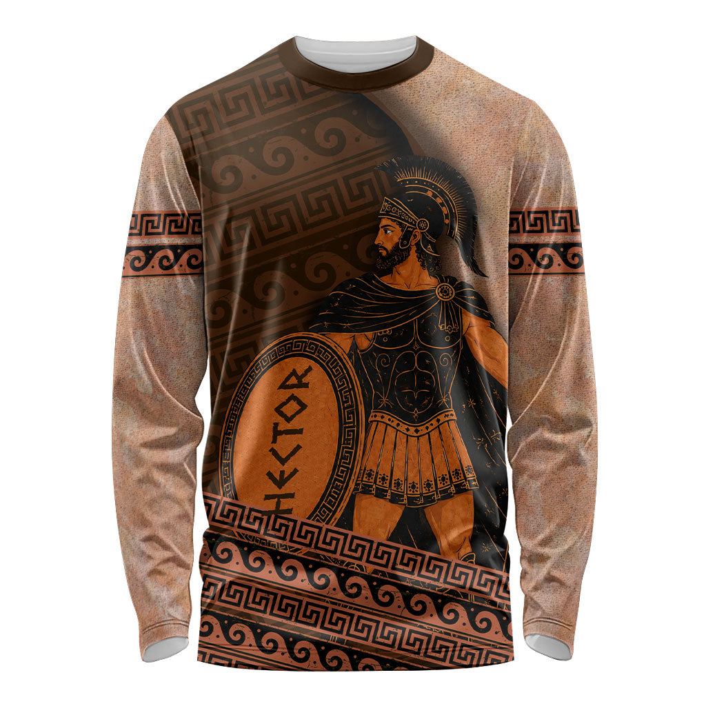 Hector Of Troy Long Sleeve Shirt Ancient Greek Mythology Pottery Trojan Warrior