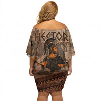 Hector Of Troy Off Shoulder Short Dress Ancient Greek Mythology Pottery Trojan Warrior