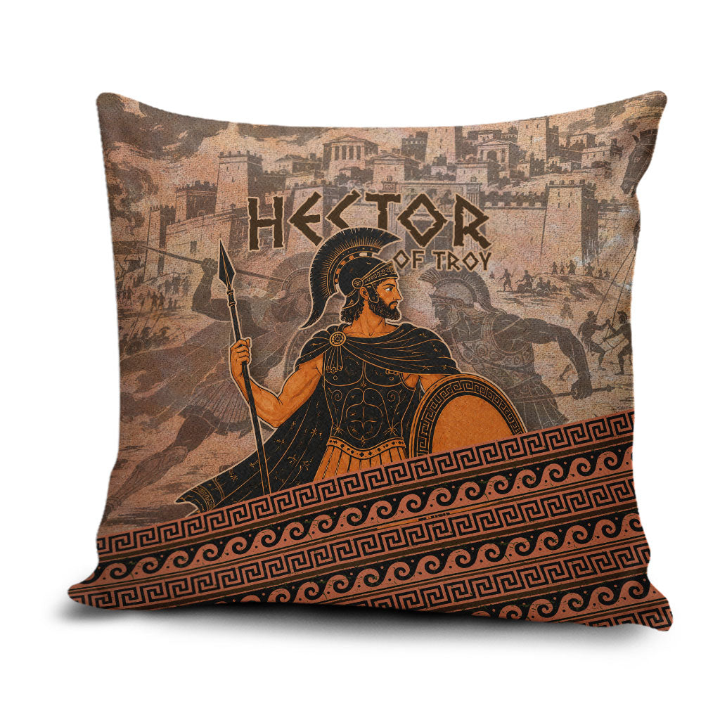 Hector Of Troy Pillow Cover Ancient Greek Mythology Pottery Trojan Warrior