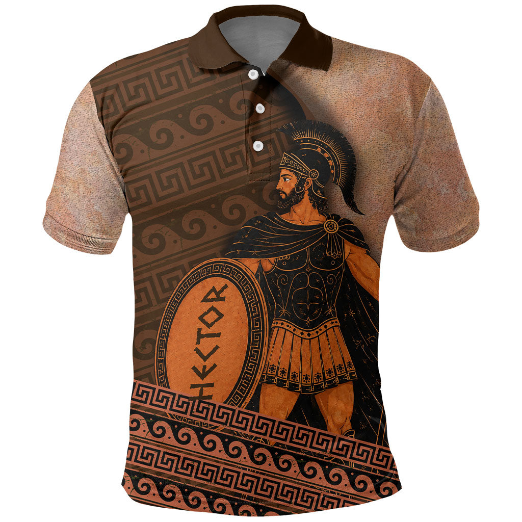 Hector Of Troy Polo Shirt Ancient Greek Mythology Pottery Trojan Warrior