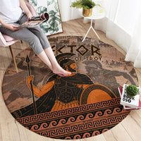 Hector Of Troy Round Carpet Ancient Greek Mythology Pottery Trojan Warrior