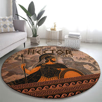 Hector Of Troy Round Carpet Ancient Greek Mythology Pottery Trojan Warrior