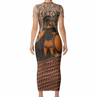Hector Of Troy Short Sleeve Bodycon Dress Ancient Greek Mythology Pottery Trojan Warrior