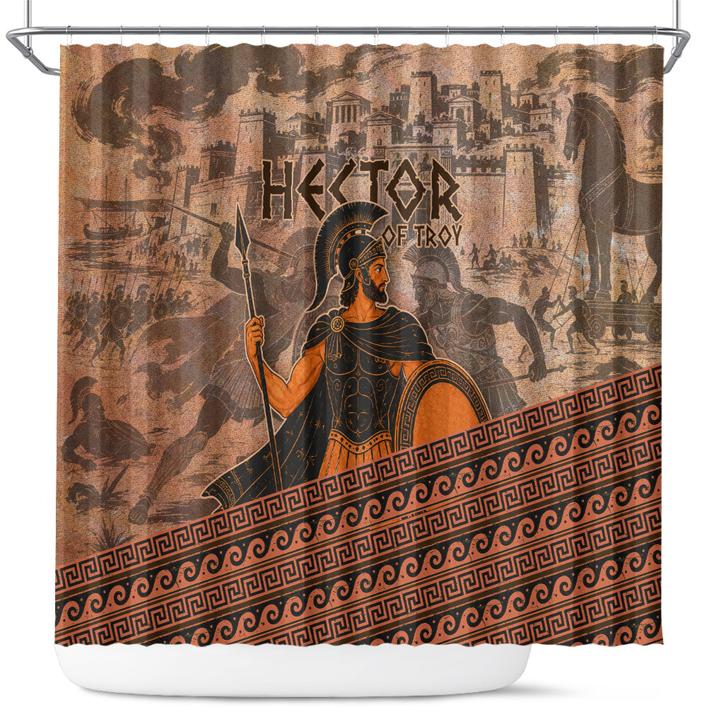 Hector Of Troy Shower Curtain Ancient Greek Mythology Pottery Trojan Warrior