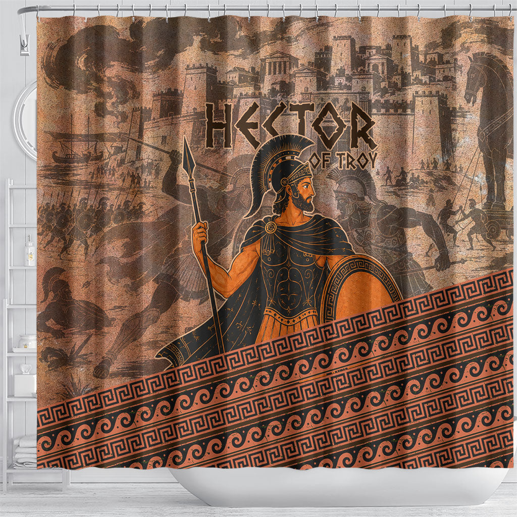 Hector Of Troy Shower Curtain Ancient Greek Mythology Pottery Trojan Warrior