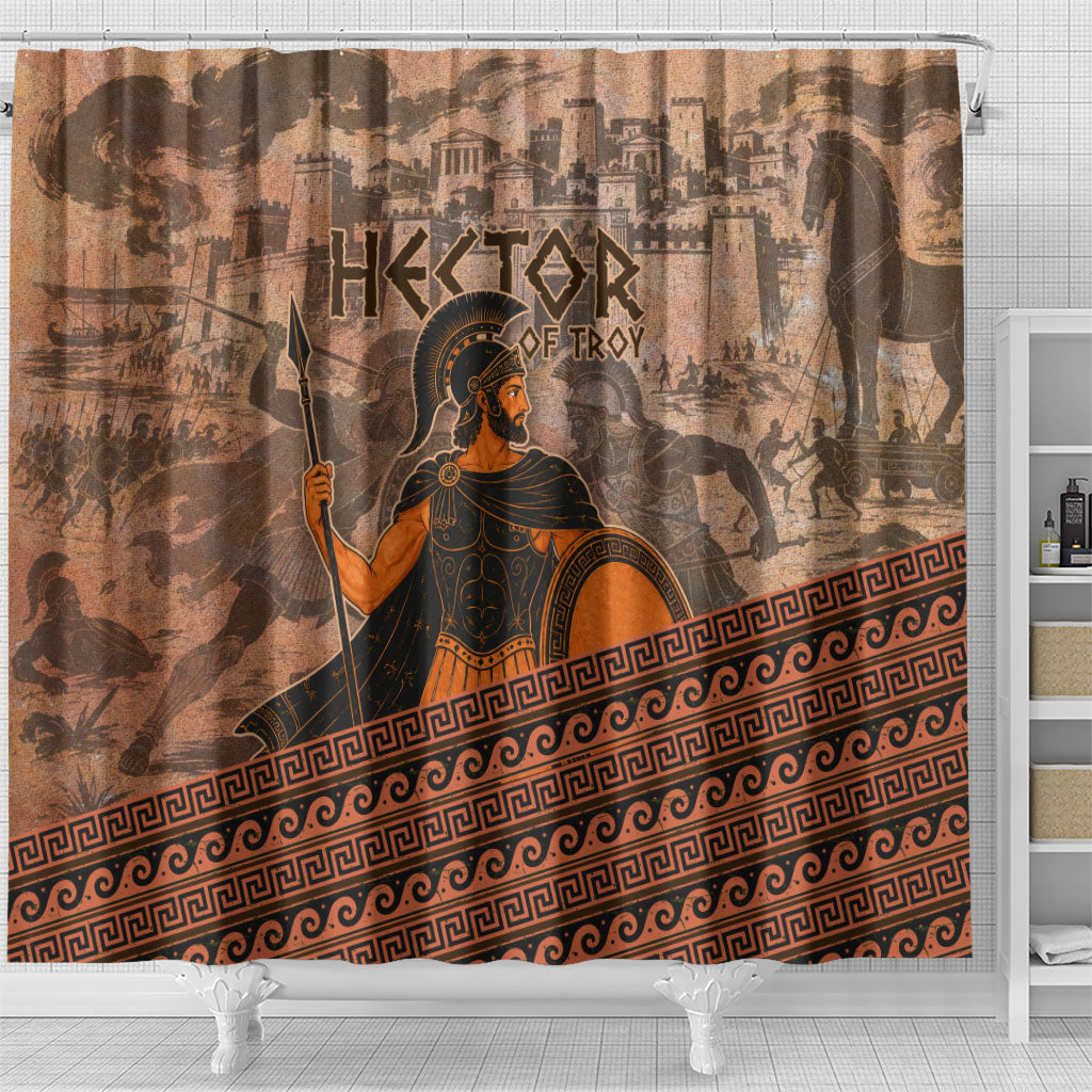 Hector Of Troy Shower Curtain Ancient Greek Mythology Pottery Trojan Warrior