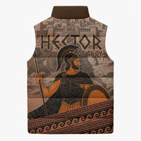 Hector Of Troy Sleeveless Puffer Jacket Ancient Greek Mythology Pottery Trojan Warrior