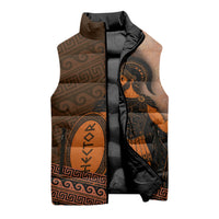 Hector Of Troy Sleeveless Puffer Jacket Ancient Greek Mythology Pottery Trojan Warrior