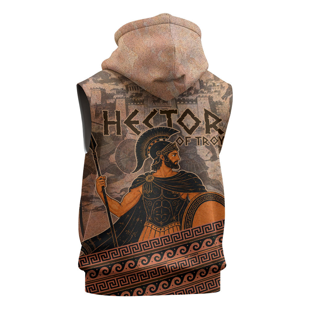 Hector Of Troy Sleeveless Zip Hoodie Ancient Greek Mythology Pottery Trojan Warrior