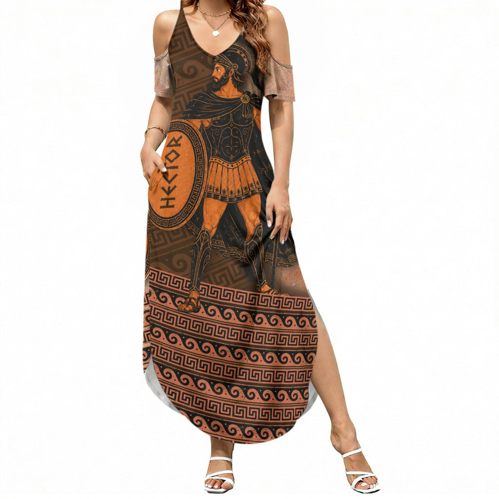 Hector Of Troy Summer Maxi Dress Ancient Greek Mythology Pottery Trojan Warrior