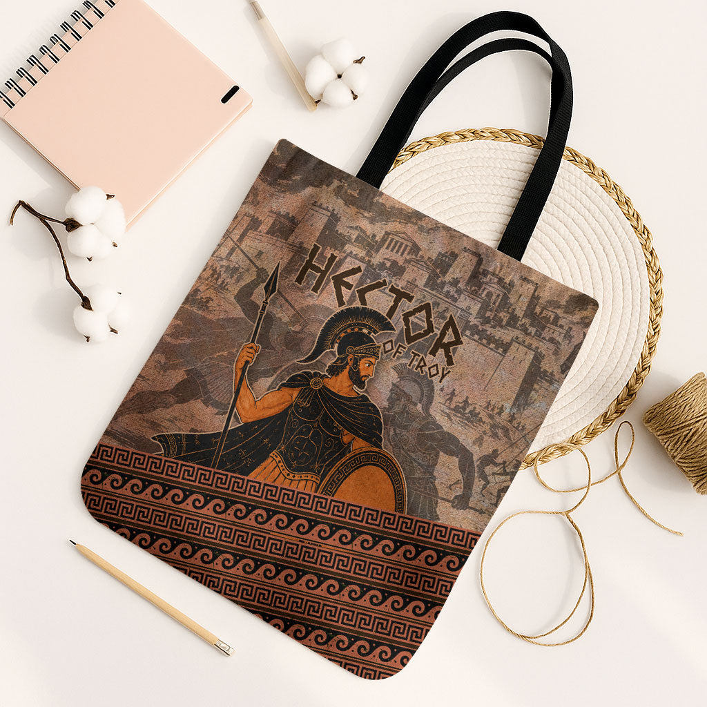 Hector Of Troy Tote Bag Ancient Greek Mythology Pottery Trojan Warrior