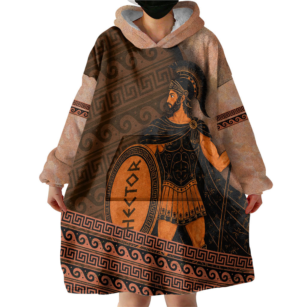 Hector Of Troy Wearable Blanket Hoodie Ancient Greek Mythology Pottery Trojan Warrior