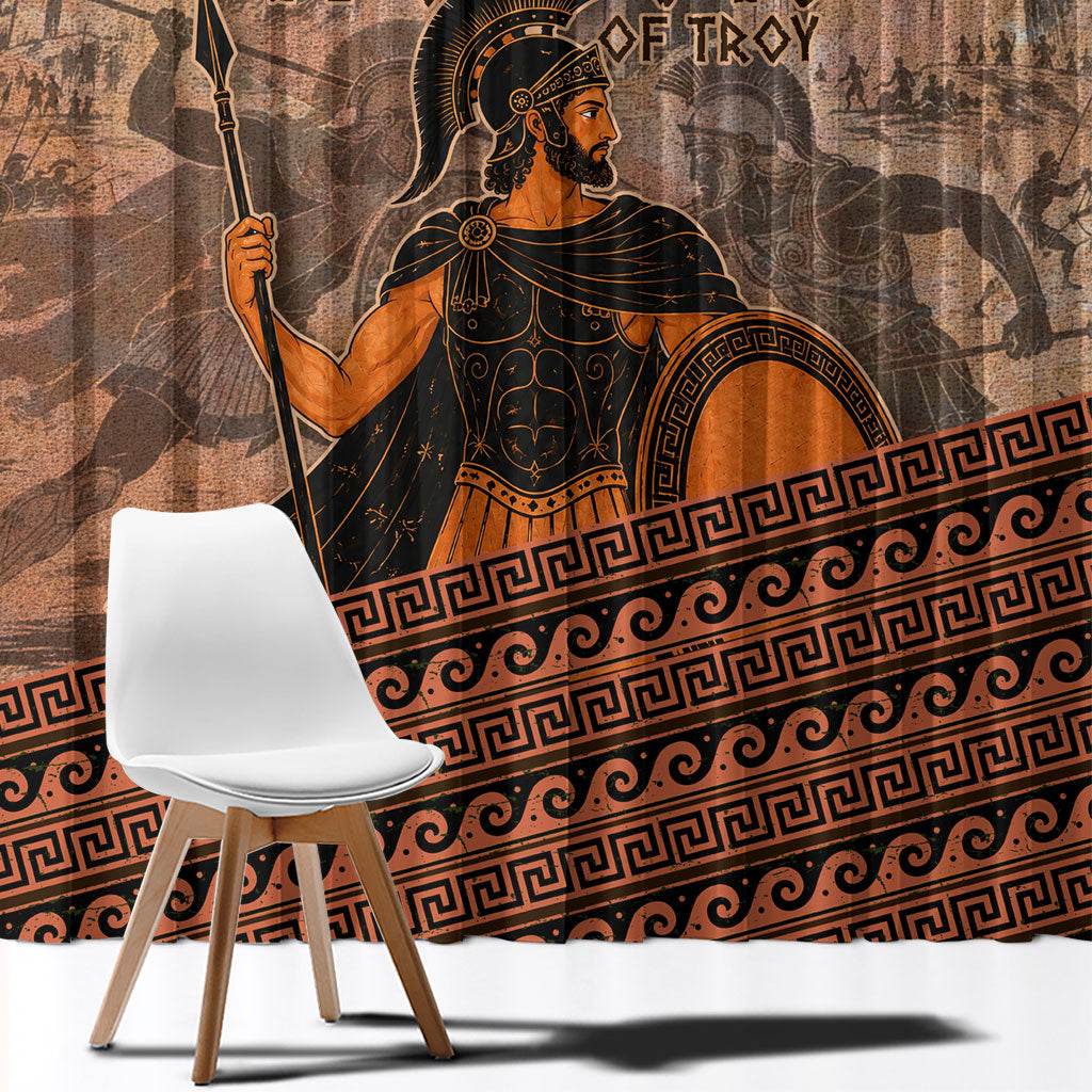 Hector Of Troy Window Curtain Ancient Greek Mythology Pottery Trojan Warrior