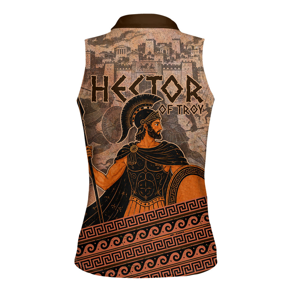 Hector Of Troy Women Sleeveless Polo Shirt Ancient Greek Mythology Pottery Trojan Warrior