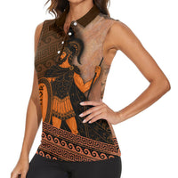 Hector Of Troy Women Sleeveless Polo Shirt Ancient Greek Mythology Pottery Trojan Warrior