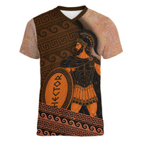 Hector Of Troy Women V-Neck T-Shirt Ancient Greek Mythology Pottery Trojan Warrior