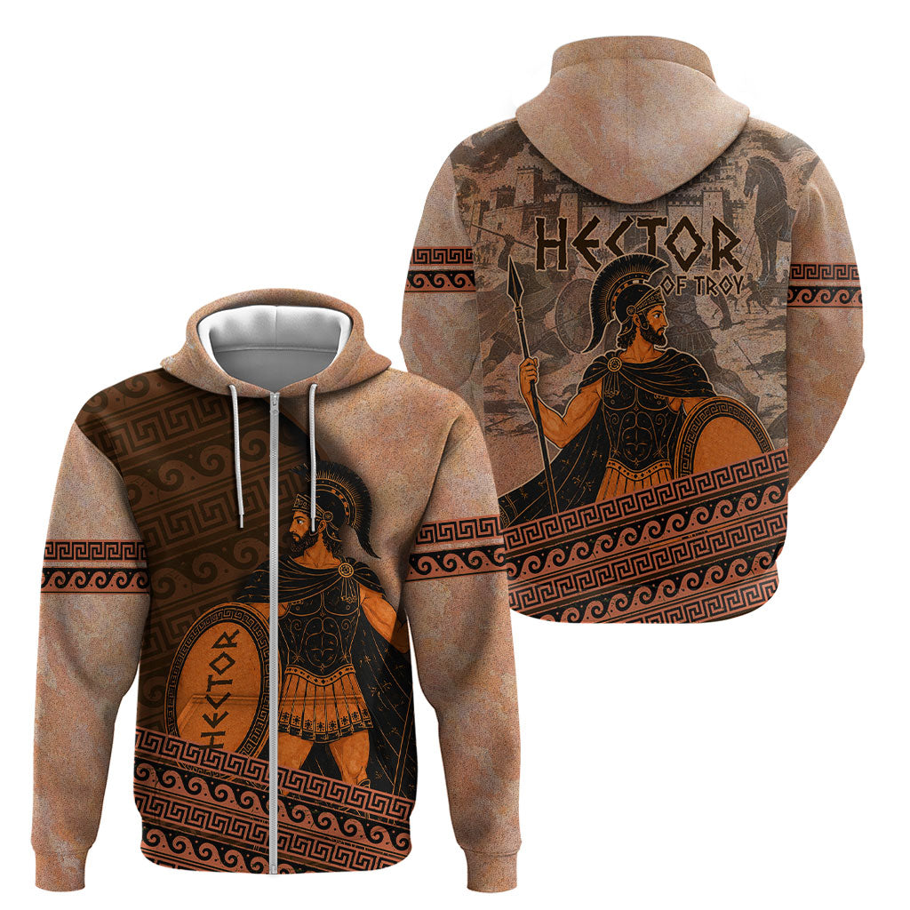 Hector Of Troy Zip Hoodie Ancient Greek Mythology Pottery Trojan Warrior