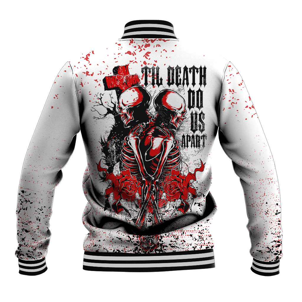 Skeleton Love Baseball Jacket Til Death Do Us Apart - Wonder Print Shop