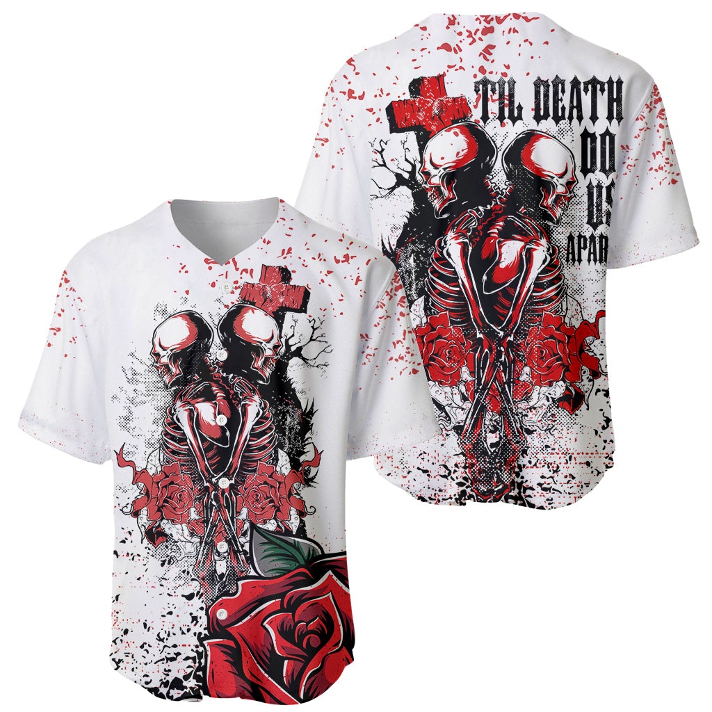 Skeleton Love Baseball Jersey Til Death Do Us Apart - Wonder Print Shop