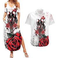 Skeleton Love Couples Matching Summer Maxi Dress and Hawaiian Shirt Til Death Do Us Apart - Wonder Print Shop