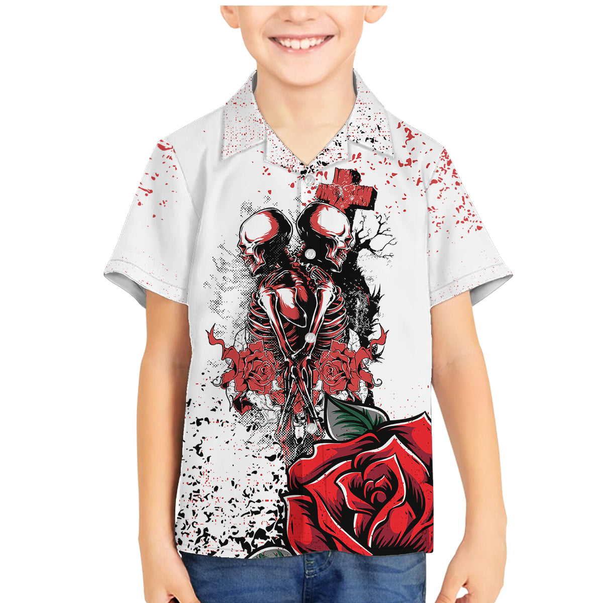 Skeleton Love Family Matching Mermaid Dress and Hawaiian Shirt Til Death Do Us Apart - Wonder Print Shop