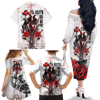 Skeleton Love Family Matching Off Shoulder Long Sleeve Dress and Hawaiian Shirt Til Death Do Us Apart - Wonder Print Shop