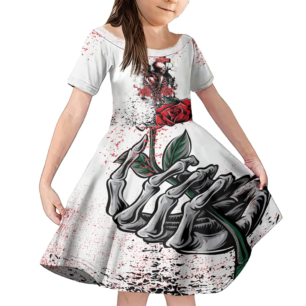 Skeleton Love Family Matching Off Shoulder Maxi Dress and Hawaiian Shirt Til Death Do Us Apart - Wonder Print Shop