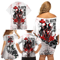 Skeleton Love Family Matching Off Shoulder Short Dress and Hawaiian Shirt Til Death Do Us Apart - Wonder Print Shop