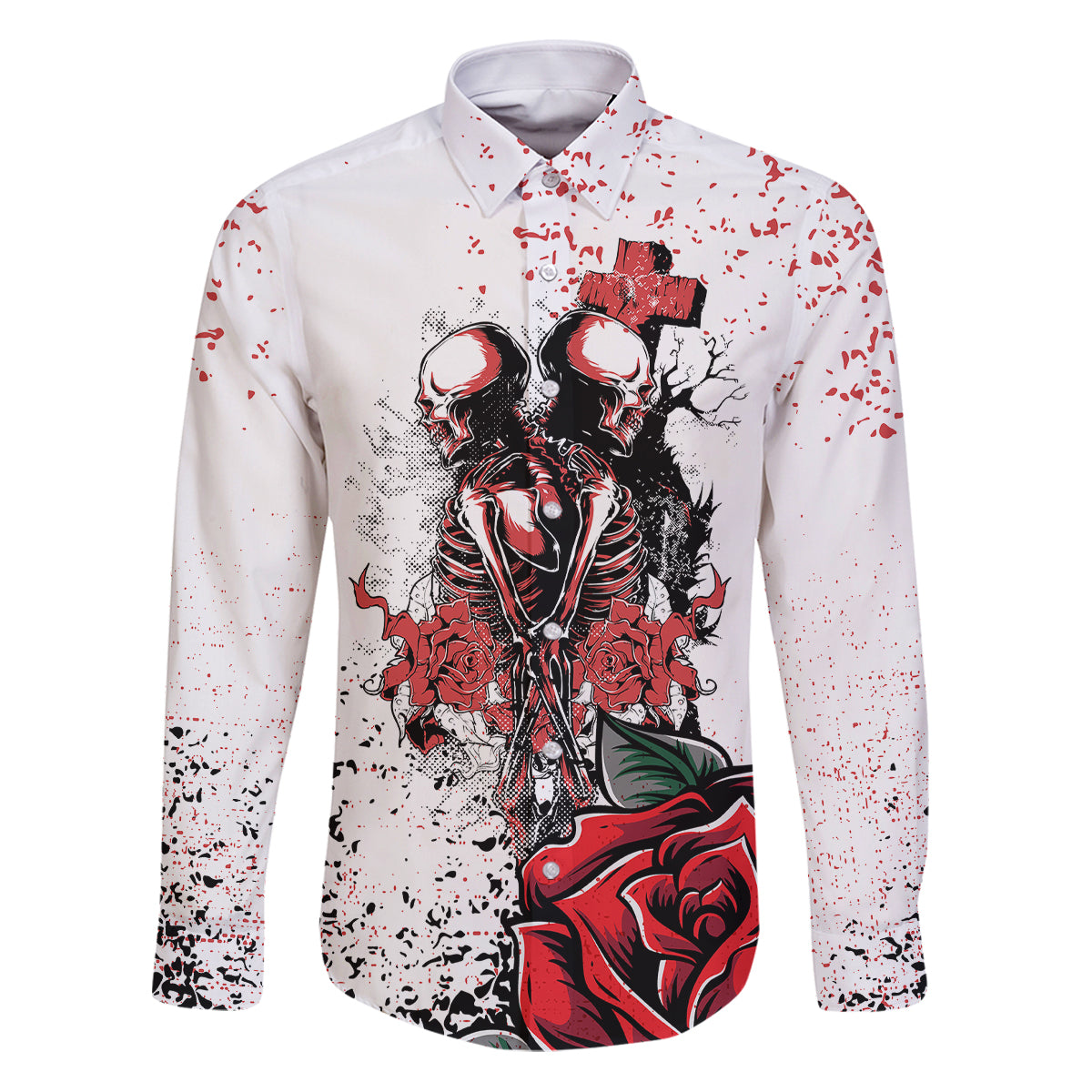 Skeleton Love Family Matching Puletasi Dress and Hawaiian Shirt Til Death Do Us Apart - Wonder Print Shop