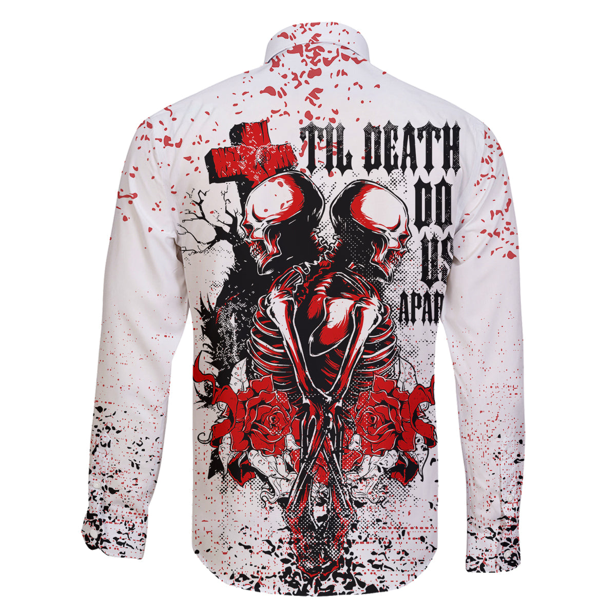 Skeleton Love Family Matching Puletasi Dress and Hawaiian Shirt Til Death Do Us Apart - Wonder Print Shop