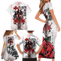 Skeleton Love Family Matching Short Sleeve Bodycon Dress and Hawaiian Shirt Til Death Do Us Apart - Wonder Print Shop