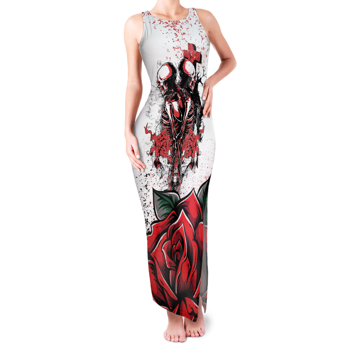 Skeleton Love Family Matching Tank Maxi Dress and Hawaiian Shirt Til Death Do Us Apart - Wonder Print Shop