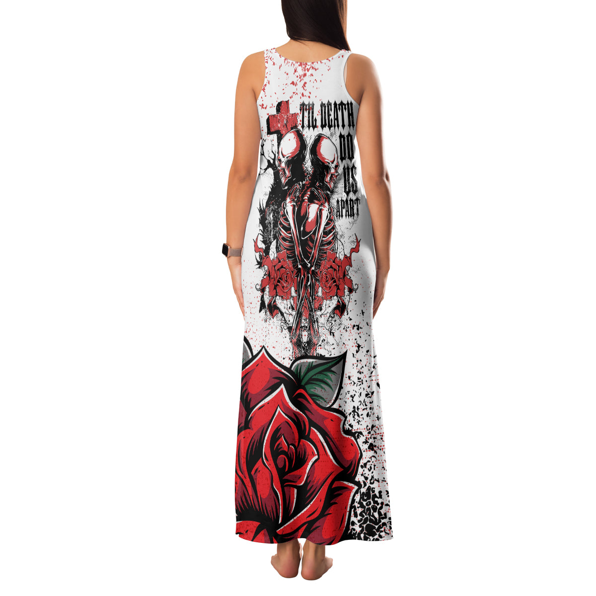 Skeleton Love Family Matching Tank Maxi Dress and Hawaiian Shirt Til Death Do Us Apart - Wonder Print Shop