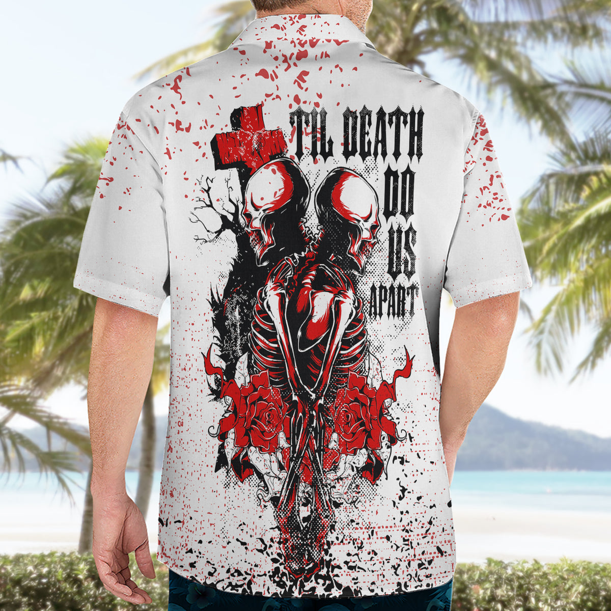 Skeleton Love Hawaiian Shirt Til Death Do Us Apart - Wonder Print Shop
