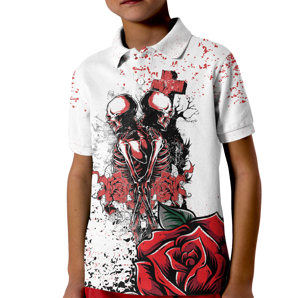 Skeleton Love Kid Polo Shirt Til Death Do Us Apart - Wonder Print Shop