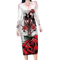 Skeleton Love Long Sleeve Bodycon Dress Til Death Do Us Apart - Wonder Print Shop