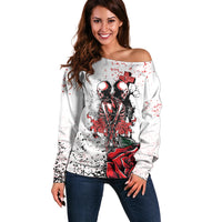 Skeleton Love Off Shoulder Sweater Til Death Do Us Apart - Wonder Print Shop