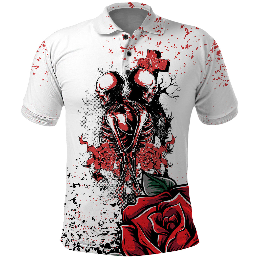 Skeleton Love Polo Shirt Til Death Do Us Apart - Wonder Print Shop