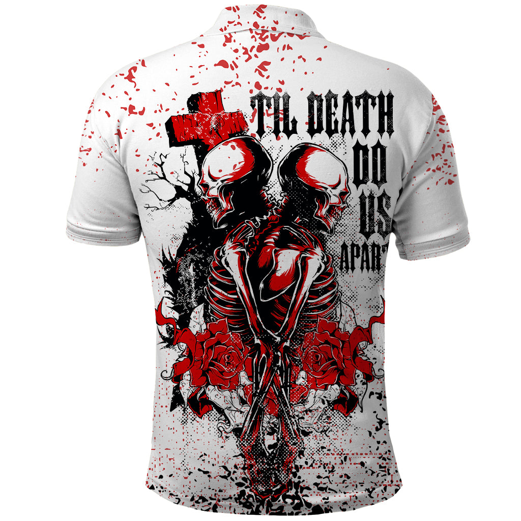 Skeleton Love Polo Shirt Til Death Do Us Apart - Wonder Print Shop