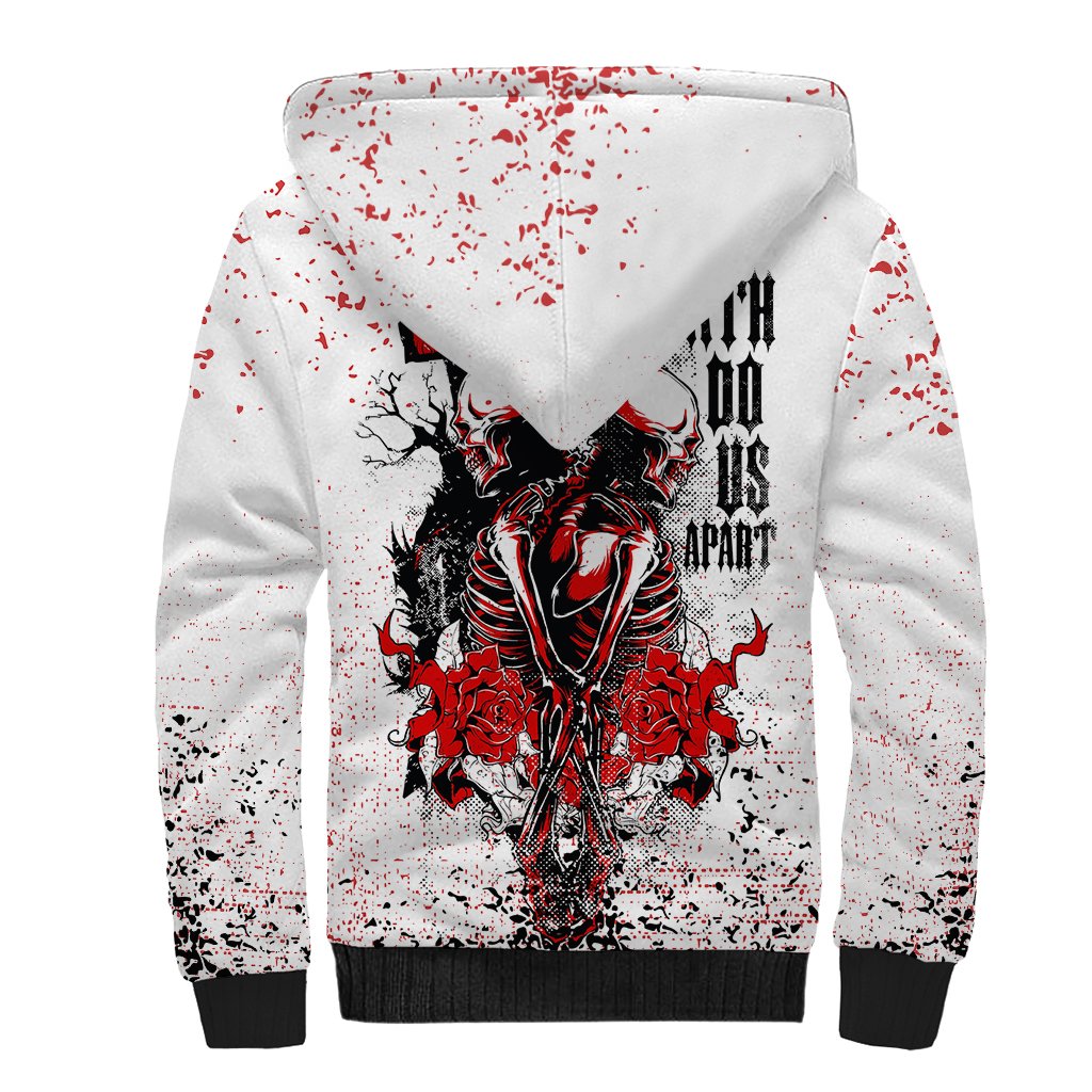 Skeleton Love Sherpa Hoodie Til Death Do Us Apart - Wonder Print Shop