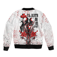 Skeleton Love Sleeve Zip Bomber Jacket Til Death Do Us Apart - Wonder Print Shop