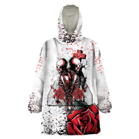 Skeleton Love Wearable Blanket Hoodie Til Death Do Us Apart - Wonder Print Shop