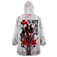 Skeleton Love Wearable Blanket Hoodie Til Death Do Us Apart - Wonder Print Shop
